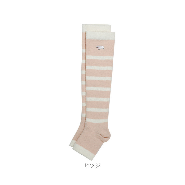 着圧ソックス 通販 日本製 ルームソックス かわいい レディース ナイトソックス もこもこソックス おやすみソックス レッグウェア おやすみ靴下 動物 刺繍 ハイソックス 可愛い あったかグッズ 眠りのおまじない ボーダー柄 ギフト 贈り物