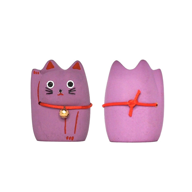 Lucky cat M[招き猫 置き物 置物 おしゃれ かわいい 縁起物 黒 白 金 猫 開運 グッズ 金運 アップ 幸運 インテリア 小さい ミニ 卓上 飾り 玄関 レジ横 デスク 小型 ミニサイズ 手のひらサイズ 木製 木箱 収納木箱付き 台座]