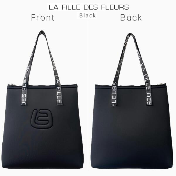LA FILLE DES FLEURS トートバッグ レディースバッグ トラベルバッグ 大容量 A4 大きい ネオプレーン ナイロン 軽い 肩掛け バッグ レディース おしゃれ 旅行  軽量 縦型 トート ラ フィーユ デ フルール ブラック / ネイビー / カーキ 現品限り