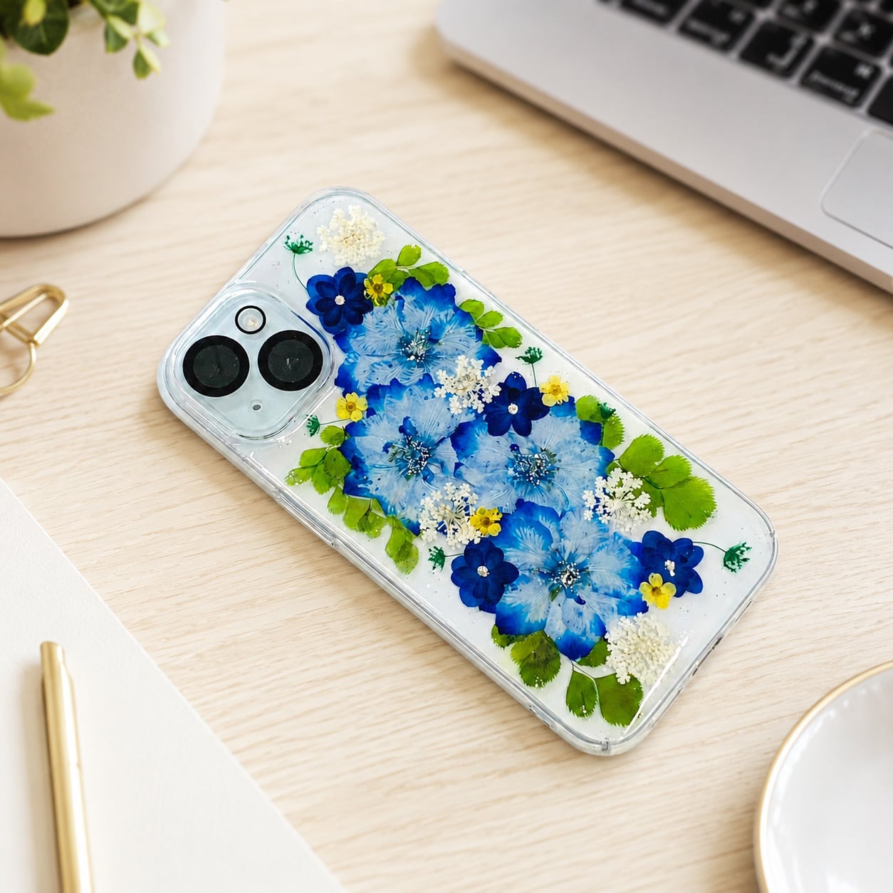 【ほぼ全機種対応スマホケース❁】押し花スマホケース NO.806（着日指定不可） 押し花＆レジン iPhone/Xperia/AQUOS/Galaxy他