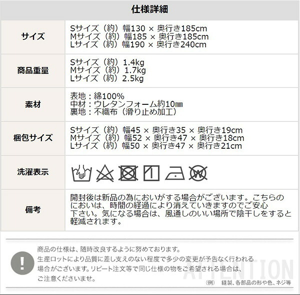 ラグ カーペット キルティングデニム調 Mサイズ 185×185cm オールシーズン、滑り止め付き、手洗い対応 Derid-デリッド 新生活