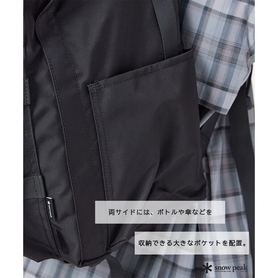 snowpeak Recycled Cordura Backpack リュック 大容量 リュックサック 通勤 通学 普段使い シンプル レディース メンズ ギフト プレゼント ブラック bb26su001