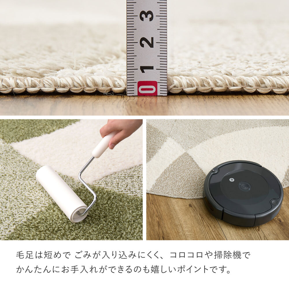 ラグ カーペット 国産高機能 ジャスト 防ダニ 抗菌 防臭 抗ウイルス 消臭 花粉対策 日本製 オールシーズン ホット 床暖房対応 おしゃれ 長方形 約190×190cm