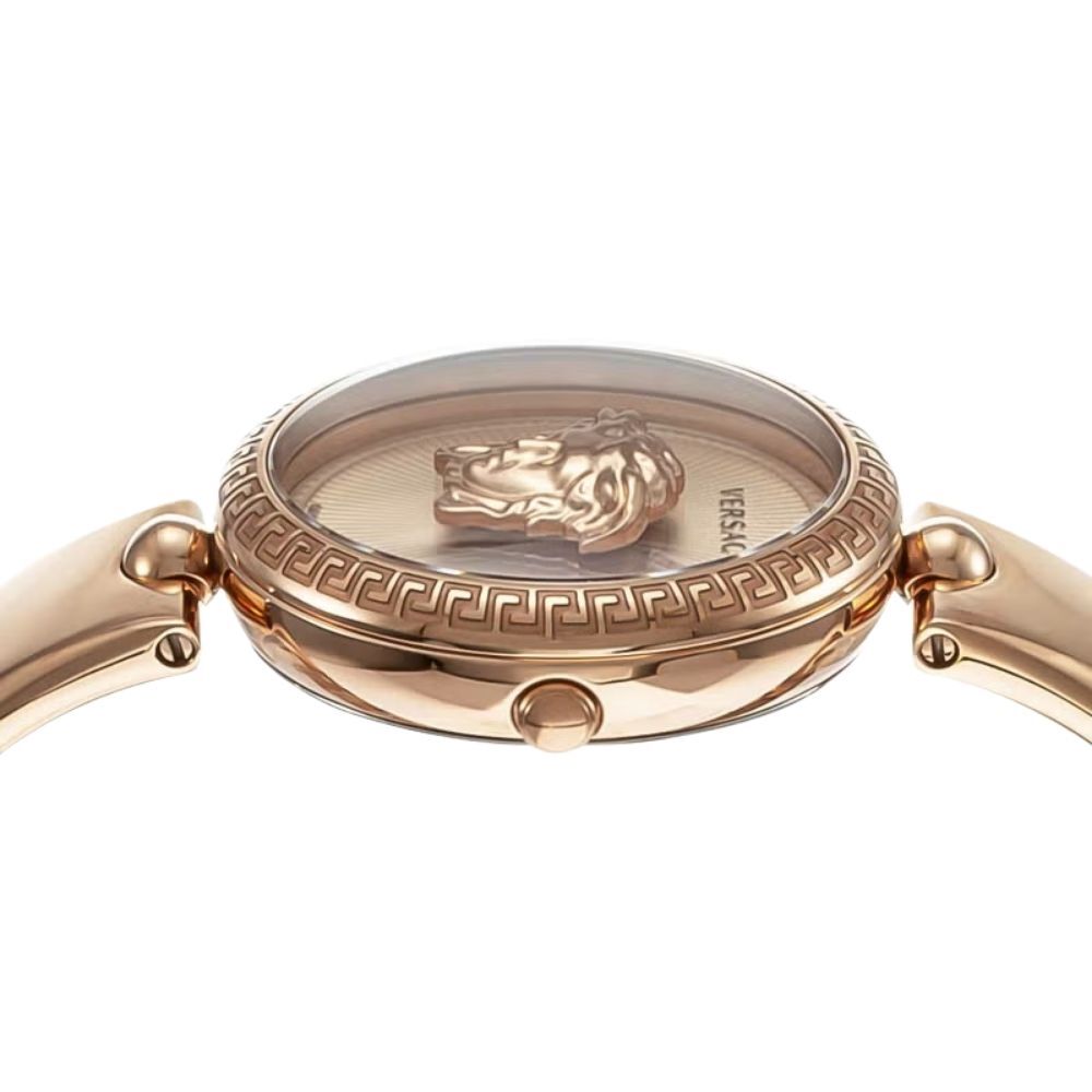 ヴェルサーチェ 腕時計 レディース ピンクゴールド 34mm VERSACE PALAZZO パラッツォ 立体メデューサ スイス製 レディース腕時計 高級 ブランド おしゃれ かわいい プレゼント ギフト 成人 卒業 入学