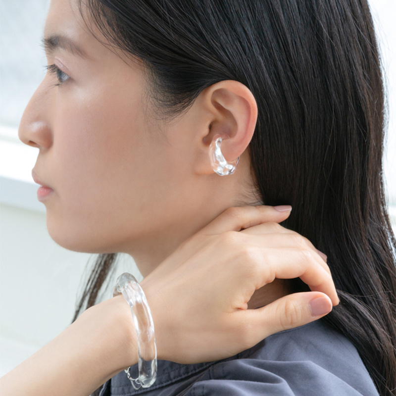 正規販売【HARIO】ハリオ イヤーカフ リフレクション HAA-RF-EC ガラス 耐熱ガラス イヤカフ 女性 レディース アクセサリー おしゃれ 上品 母の日 カジュアル フォーマル 誕生日