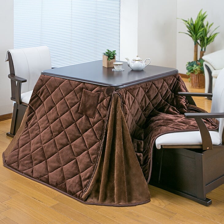 ダイニングこたつセット イス2脚付き 正方形 [こたつ本体+布団+イス2脚] 80cm×80cm ダイニングこたつ テーブル ダイニングチェア 2脚 リバーシブル布団付きこたつセット　送料無料
