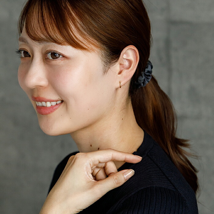 ジュエリーの町 山梨県甲府製】 K18 フープピアス 18金 片耳 1x10mm