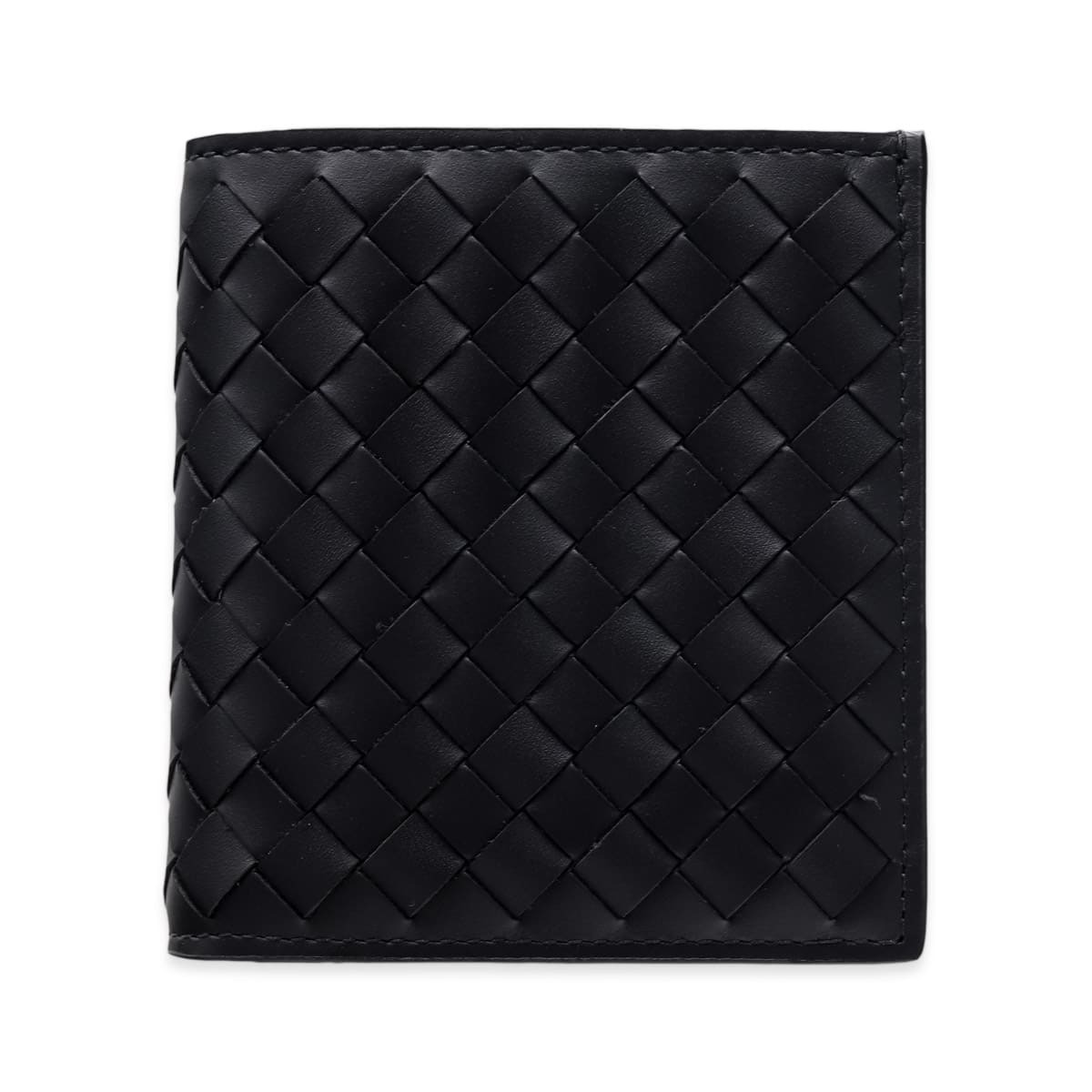ボッテガヴェネタ 二つ折り財布 メンズ イントレチャート BOTTEGA VENETA 財布 ブラック 黒 小銭入れなし 札入れ カード入れ6枚 本革 レザー カーフスキン コンパクト ウォレット 222338 V47W1 1000