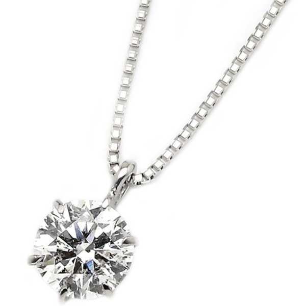 ダイヤモンド ネックレス 一粒 0.5ct プラチナ Pt900 6本爪 Gカラー SI2クラス Excellentカット 鑑定書付 ダイヤ ペンダント シンプル レディース ジュエリー プレゼント