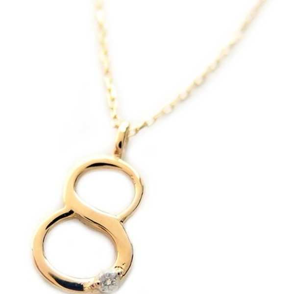 ナンバー ネックレス ダイヤモンド K18 ゴールド 数字 ペンダント 0.01ct ダイヤネックレス 18金 18k レディース メンズ シンプル 華奢 誕生日 プレゼント ギフト 贈り物