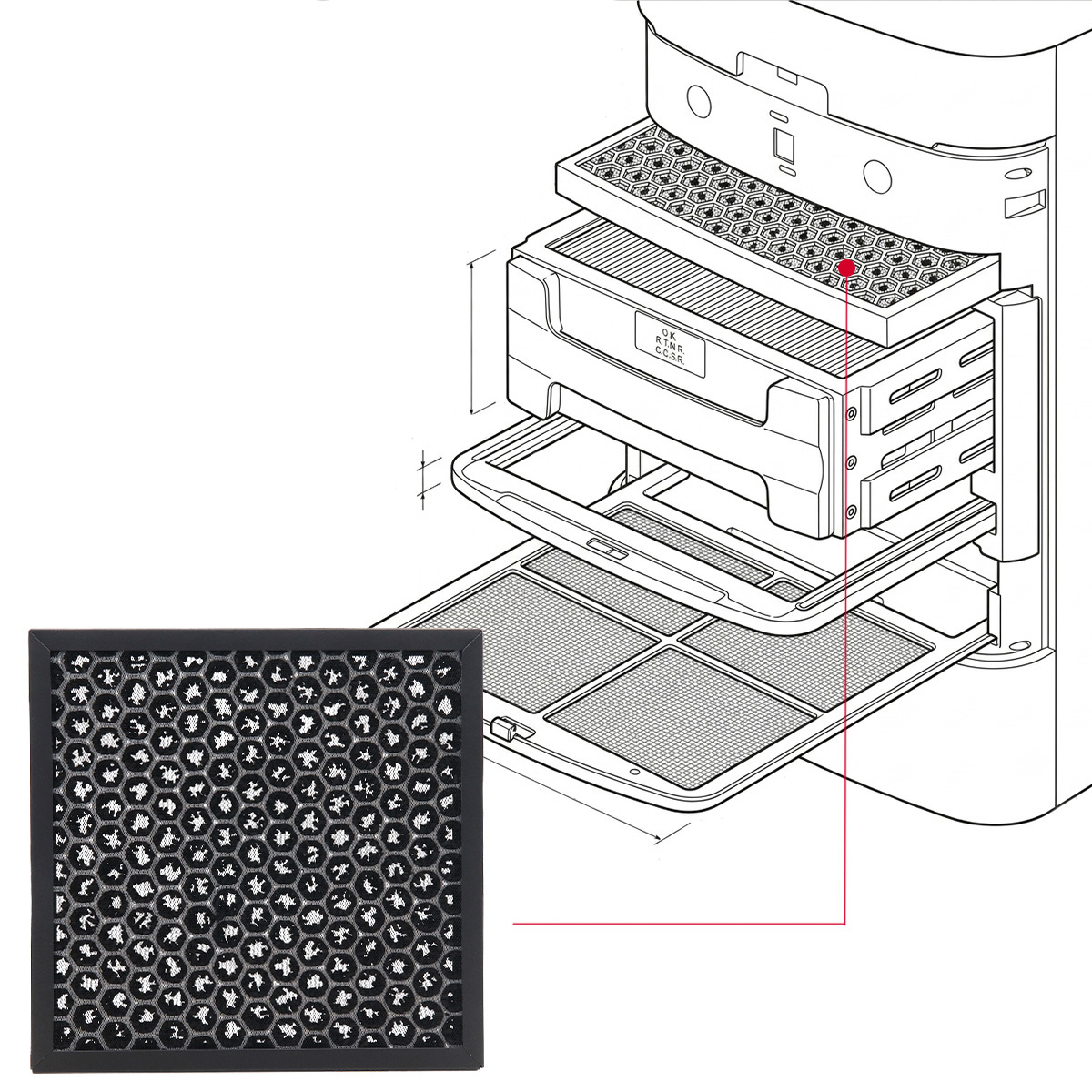 Airdog エアドッグ X3D X3s オゾン除去フィルター 純正 X3用 交換用 活性炭フィルター 空気清浄機 パーツ 部品 消臭 メンテナンス AIR-X3-H5P510