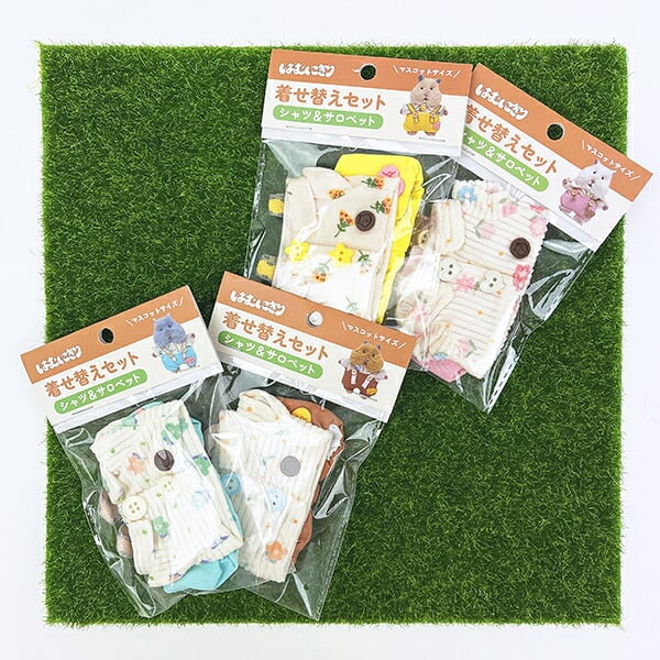 はむにぎり 着せ替えセット シャツ付きサロペットセット ピンク りぶはあと