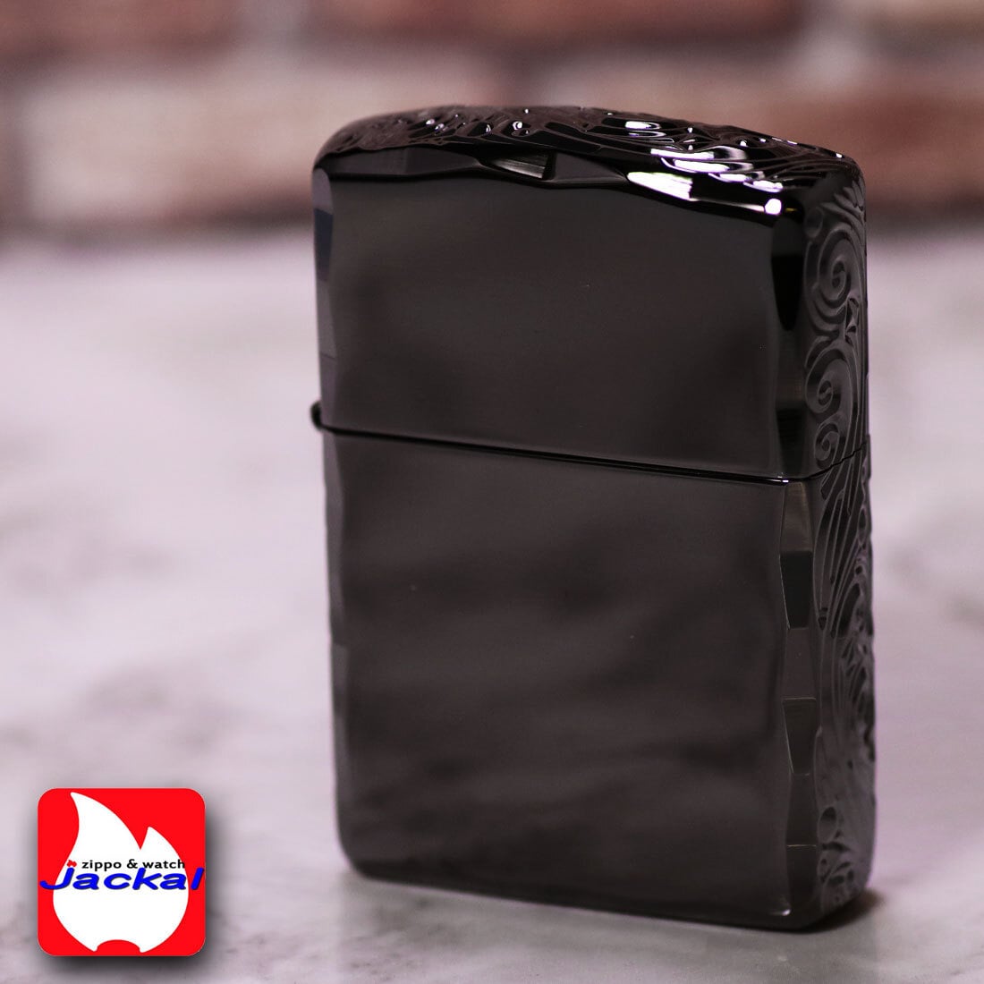 【名入れ】【送料無料】zippo ジッポーライター アーマー３面彫刻 流水紋 BK 両面コーナーシャインレイカット BNiミラー RYUSUI-BK オイルライター カッコイイ おしゃれ 彫刻 高級感 エレガント ギフト 誕生日 プレゼント [zRYUSUI-BK]