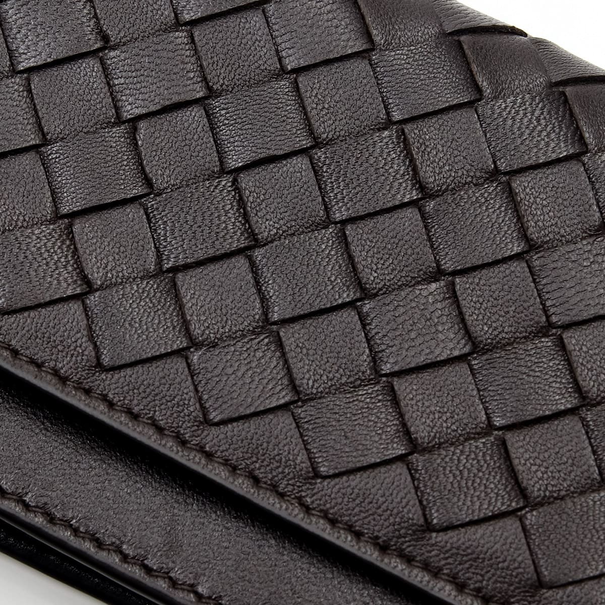 ボッテガヴェネタ 名刺入れ メンズ レディース イントレチャート カードケース BOTTEGA VENETA ダークブラウン フォンダン 本革 ラムレザー ビジネス 名刺ケース カードホルダー 133945 V3UN1 2145