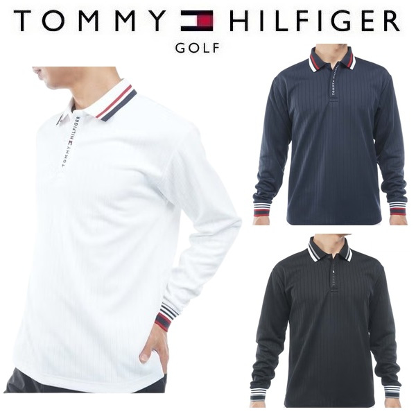 トミーヒルフィガー ゴルフ メンズ 針抜きジャガード 長袖ポロシャツ TOMMY HILFIGER THMA663 2026年秋冬モデル お誕生日祝い お祝い 記念品 お父さん 父の日 彼氏 男性 30代 40代 50代 60代  還暦祝い 敬老の日 人気プレゼント プレゼント