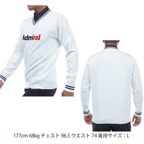 アドミラル ゴルフ メンズ UJジャカード　Vネックセーター ADMIRAL GOLF ADMA369 秋冬モデル お誕生日祝い お祝い 記念品 お父さん 父の日 彼氏 男性 30代 40代 50代 60代  還暦祝い 敬老の日 人気プレゼント プレゼント