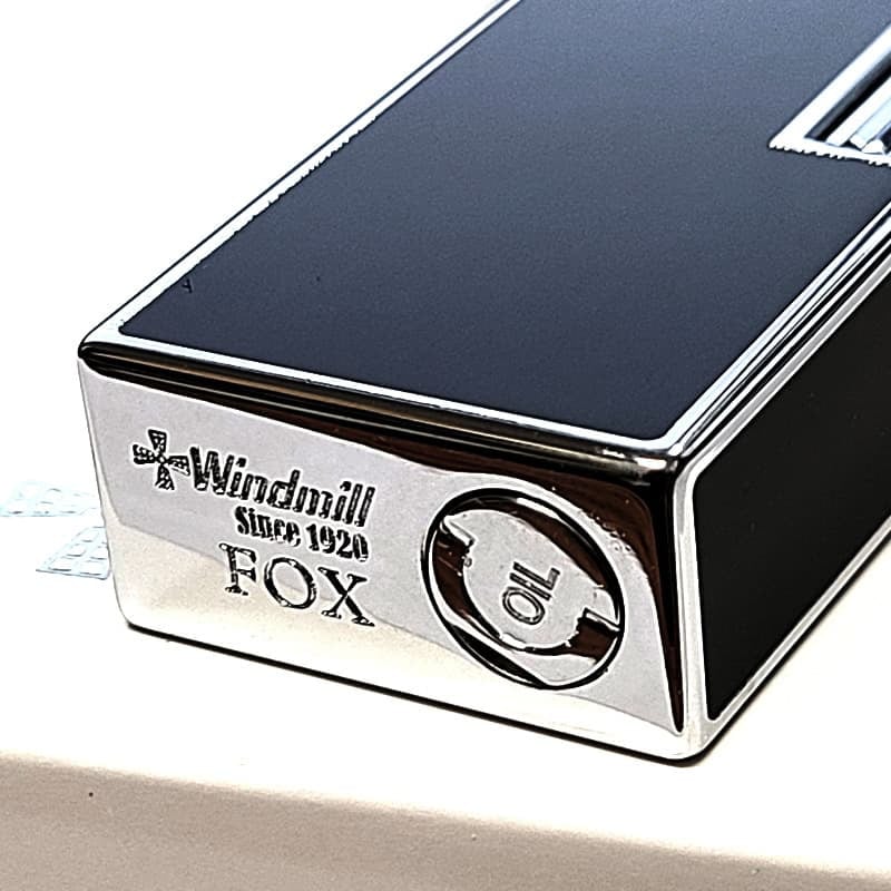 オイルライター おしゃれ FOX ブラック ダイアノシルバー DS研ぎエポ 重厚 ウインドミル 縦型ローラー式 フリント 高級 かっこいい 黒 喫煙具 メンズ ギフト プレゼント
