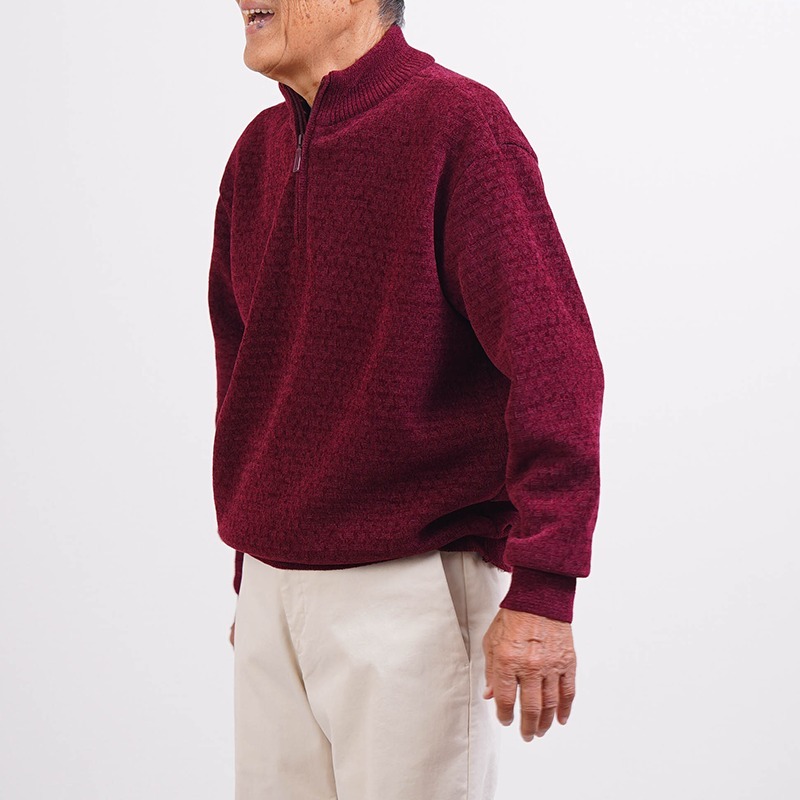 シニアファッション メンズ 80代 70代 60代 90代 秋冬 あったか ウォッシャブル モールニット 裏起毛 ハーフジップ セーター おじいちゃん 服 誕生日 プレゼント 紳士服 男性 祖父 お年寄り 老人 高齢者 ギフト（cdk-mt1-664725）