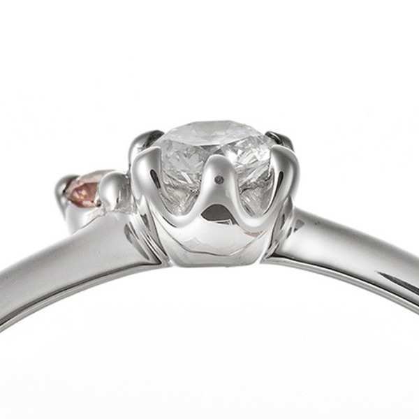 ダイヤモンド リング 指輪 プラチナ Pt950 合計0.06ct ピンクダイヤ V字モチーフ 8号 レディース ジュエリー アクセサリー 鑑別カード付き