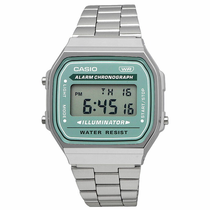 CASIO 腕時計 カシオ 時計 ウォッチ チープカシオ チプカシ ヴィンテージシリーズ デジタル メンズ レディース キッズ シルバー×ブルーグリーン A168WA-3AY [並行輸入品]