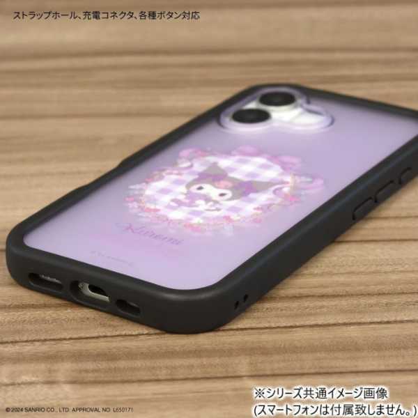 iPhone16 ケース ハローキティ プランプフレーム ハイブリッド カバー サンリオ キティちゃん キャラクター 耐衝撃 スマホケース クリア マット加工 ストラップホール付き サンリオ正規ライセンス品