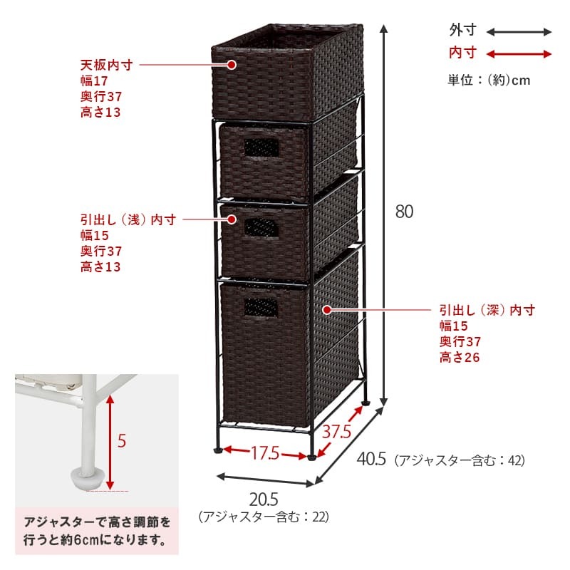 ラック ランドリー 4段 幅20.5cm カゴ 洗濯かご 4個つき 洗濯機 収納 おしゃれ スリム 縦型 洗濯機収納 ランドリー収納 ホワイト グレー 収納棚 洗濯物 洗面所 脱衣所 新生活