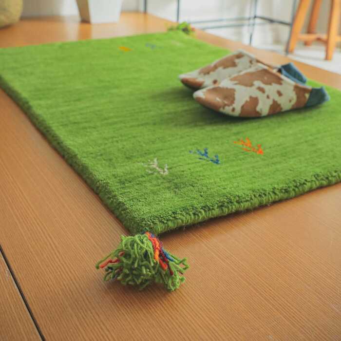 ラグ カーペット マット 玄関 玄関マット おしゃれ 40x60cm シンプルギャッベマット HOT対応 アヤカ 北欧 モダン シンプル デザイン かわいい かっこいい ギャッベ インド製 ホット 床暖 OK 送料無料 手織り 肌触り