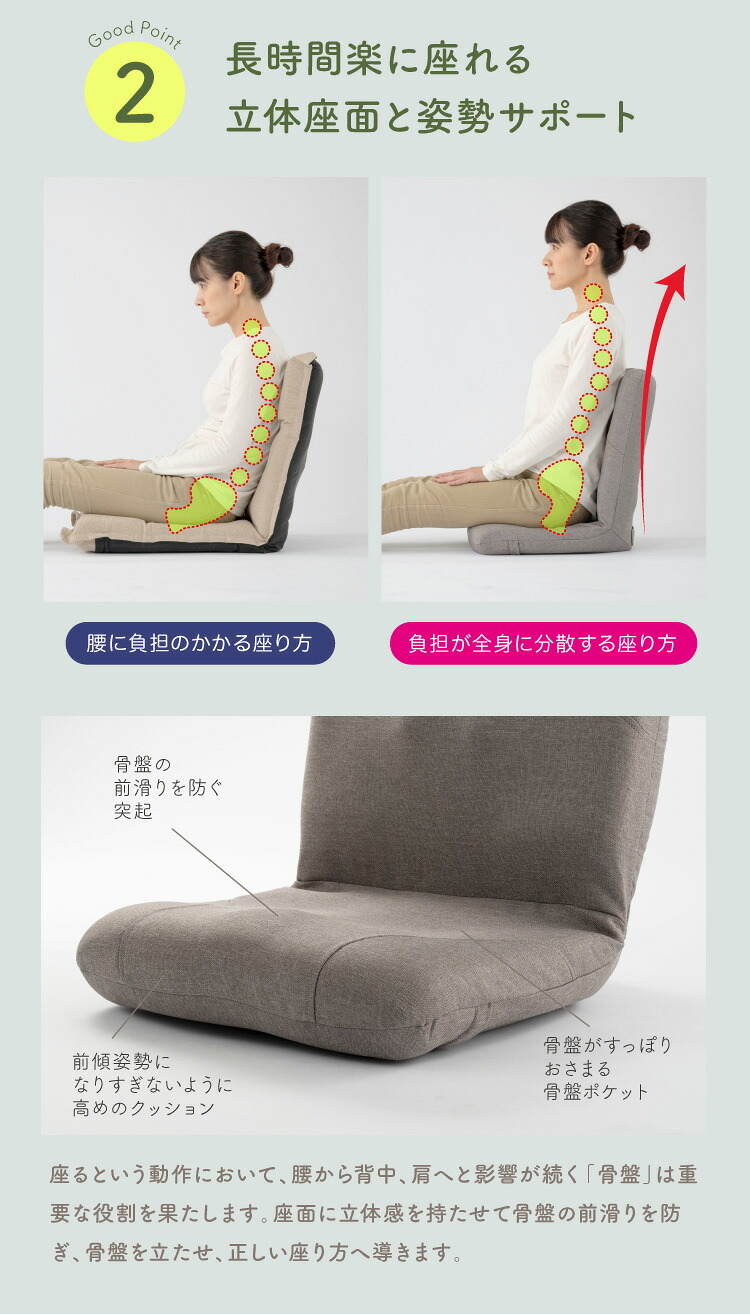 座椅子 からだスッキリ座椅子 ホグレッシュ PROIDEA プロイデア 背中刺激 6つの突起 姿勢サポート 骨盤サポート 折りたたみ コンパクト 持ち手付き 耐荷重100kg リラックス デスクワーク 在宅ワーク ブラウン グリーン 母 父 ご両親 祖父母 誕生日 敬老の日 プレゼント ギフト