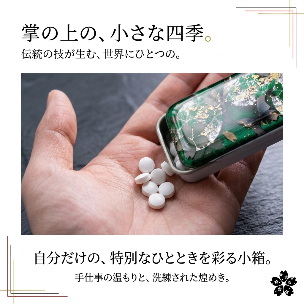 職人の手作り！和柄FRISKケース『野』フリスク タブレット ミント 名入れ 職人 手作り ハンドメイド 送料無料 伝統工芸 桜 和モダン 和柄 和風 和雑貨 ギフト プレゼント 贈り物