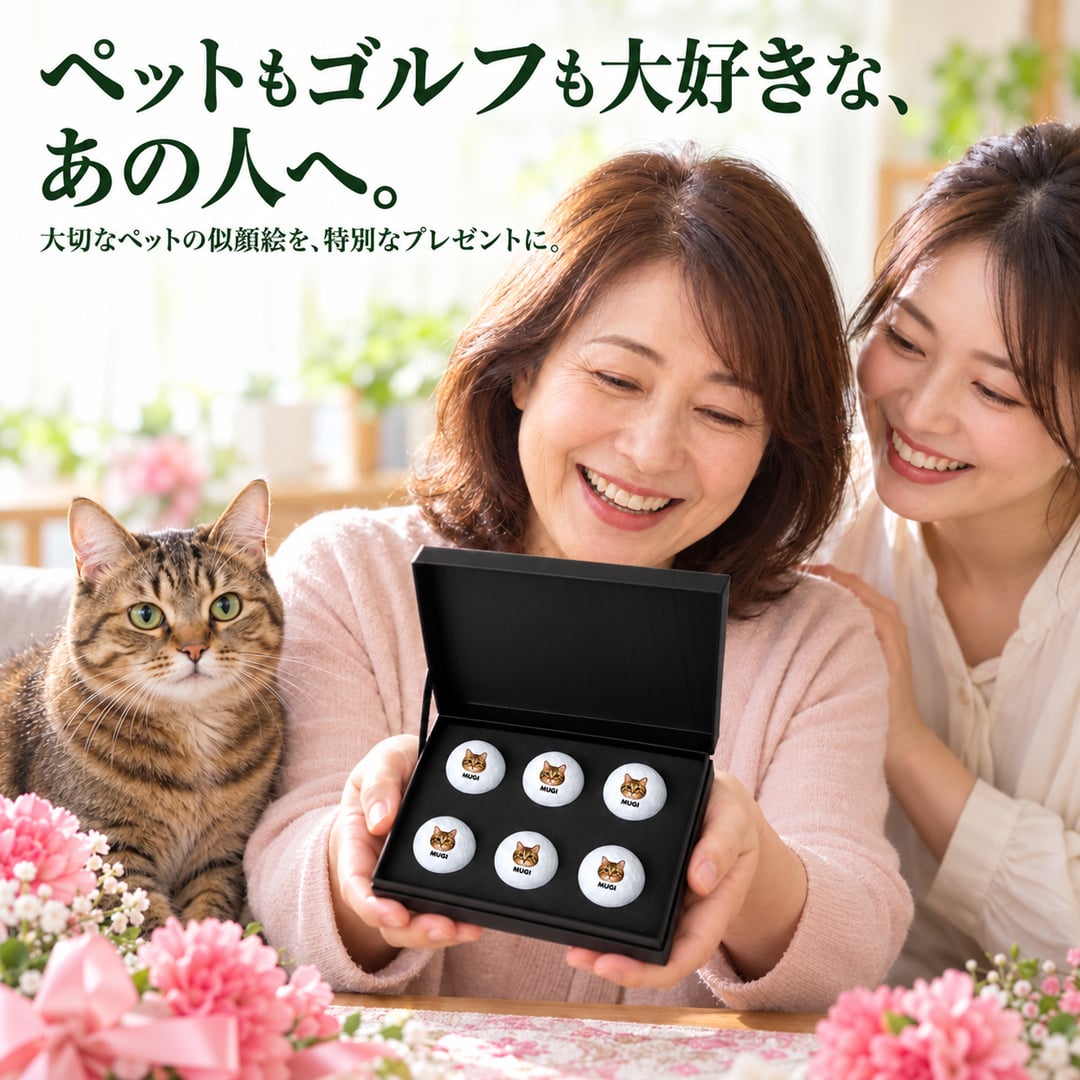 ペット似顔絵 ゴルフボール 6球 カラー 名入れ ペットの写真から作る オーダーメイド 犬 猫 うさぎ ハムスター インコ カメ キャロウェイ WARBIRD オリジナル ゴルフ プレゼント ペット好き 誕生日 記念日 ギフト
