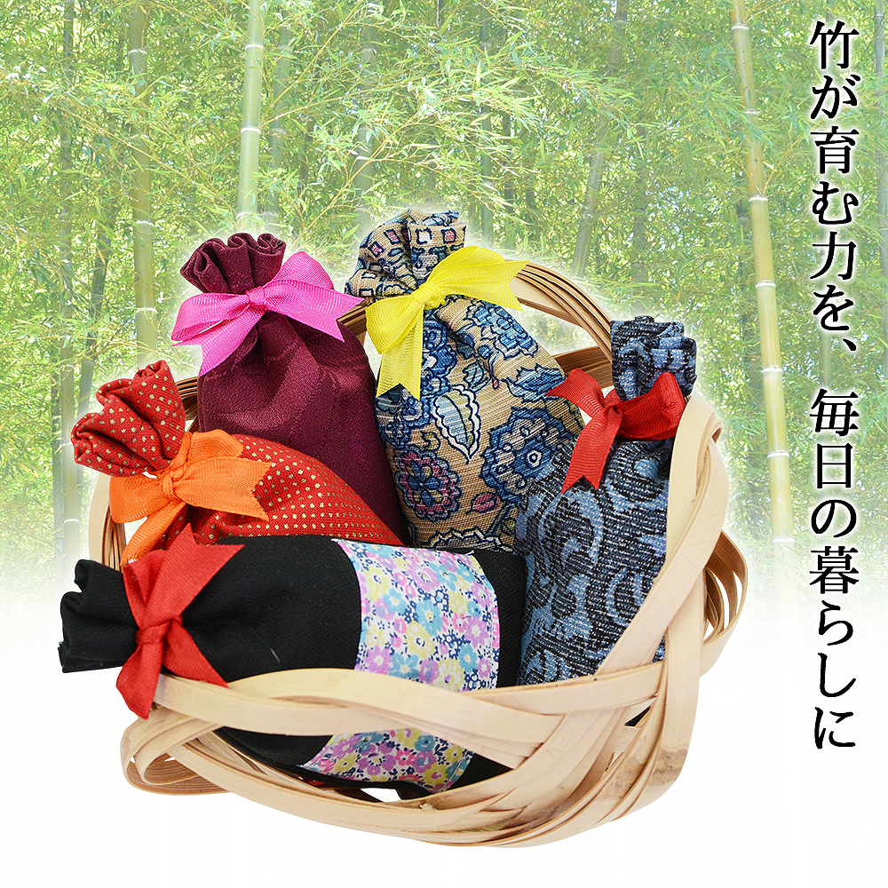 【四万十産 竹炭 消臭袋 6個セット】天然消臭剤 国産竹炭 消臭 除湿 炭袋 靴 下駄箱 車 クローゼット 冷蔵庫 トイレ ペットのお部屋 おしゃれ袋入り プチギフト お配りギフト【送料無料】
