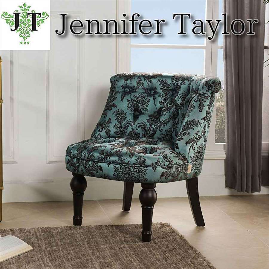 チェア Jennifer Taylor ファブリック インテリア ショップ ギフト プレゼント おしゃれ かわいい 一人掛け 一人用 椅子 布 玄関 北欧 表面全体のボタン締めも美しい ヨーロピアンスタイルの逸品です ポリエステル イス 新生活