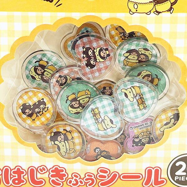サンリオ ポムポムプリン ×モンチッチ おはじき風シール(M) 文具