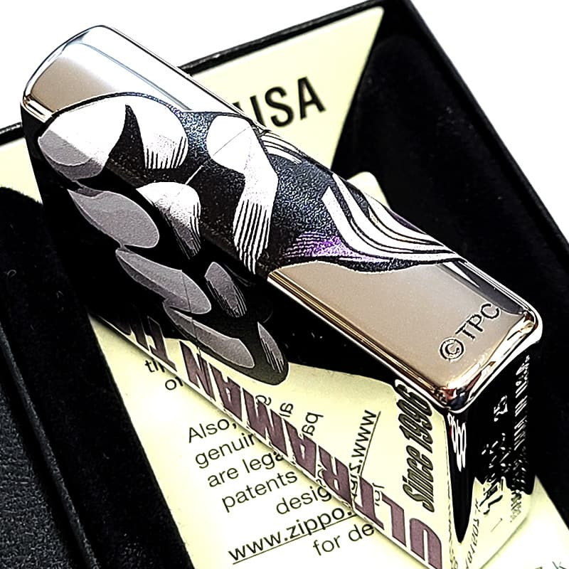 ZIPPO ライター ウルトラマンティガ 30周年記念 三面連続加工 かっこいい 円谷プロ ULTRAMAN ロゴ 特撮 キャラクター シルバー メンズ おしゃれ ギフト プレゼント