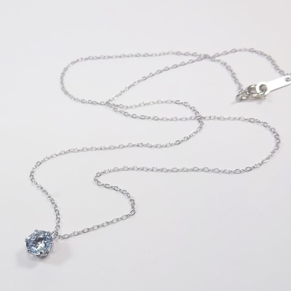 シルバー枠 ブルートパーズ一粒ペンダントネックレス 約1.0ct天然石 SILVER925小豆チェーン40cm 11月の誕生石【送料無料】【レディース,激安,特価,通販】