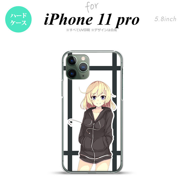 iPhone11Pro iPhone11 Pro スマホケース ハードケース 女の子 B 黒 メンズ レディース nk-i11p-1328