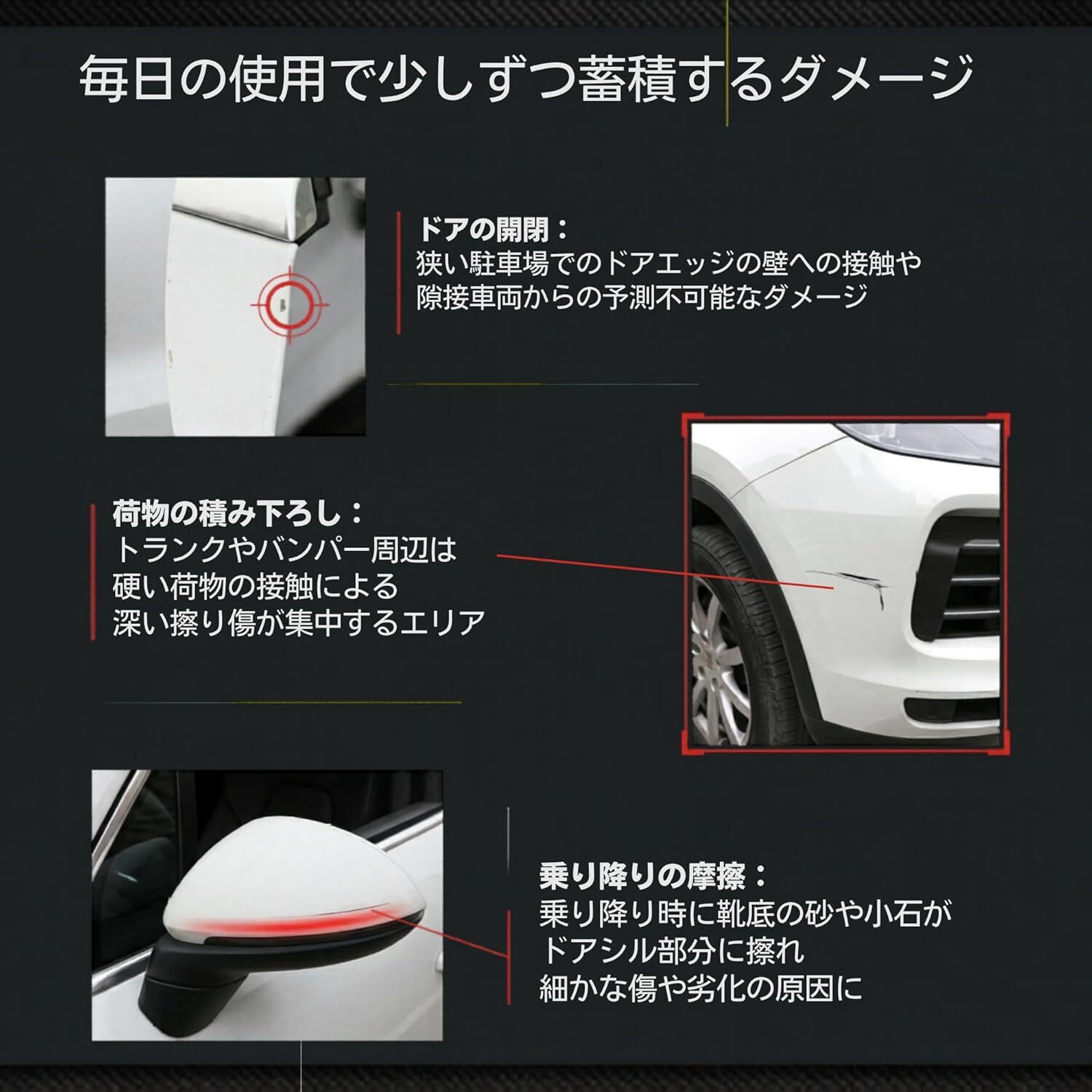 車用 サイドステップ保護フィルム カーボン調 5cm/10cm幅 傷防止 ドアステップガード 簡単貼り付け 汎用タイプ LB0H2DBG8XJ