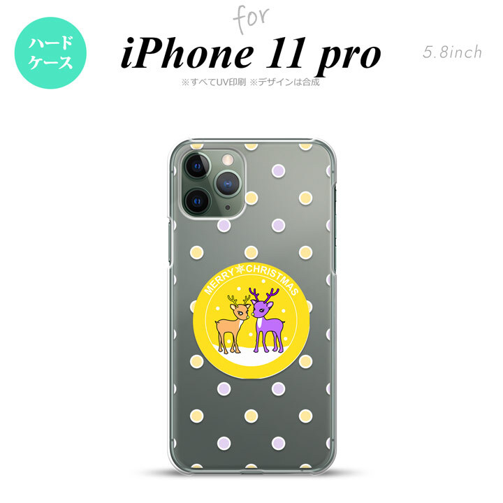 iPhone11Pro iPhone11 Pro スマホケース ハードケース トナカイ ワッペン 黄 メンズ レディース nk-i11p-622