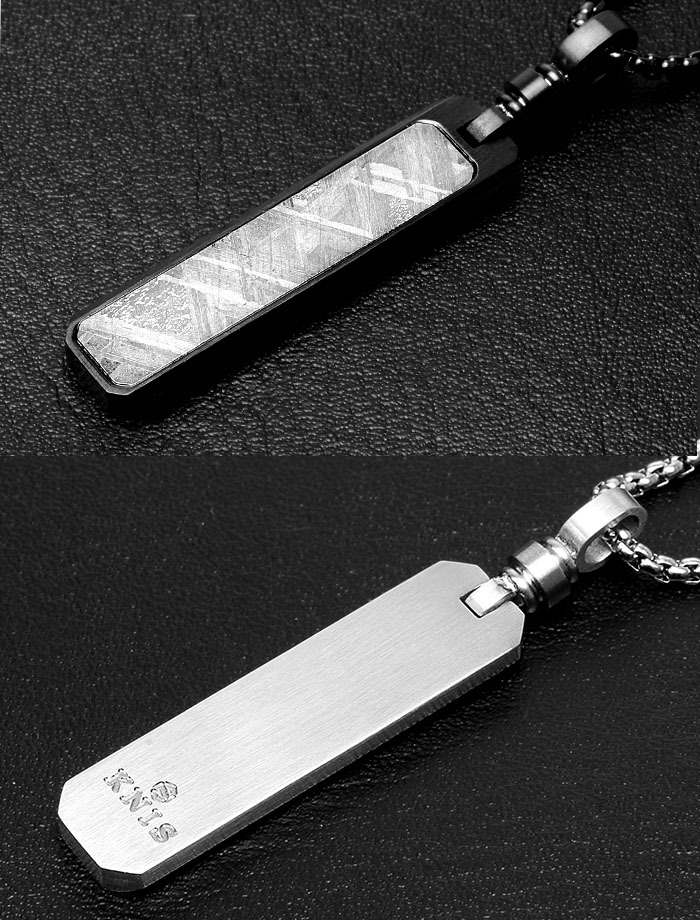 KNIS ニス メテオライト 隕石 ネックレス メンズ シンプル プレート ステンレス 人気 ブランド ペンダント KN-NC002