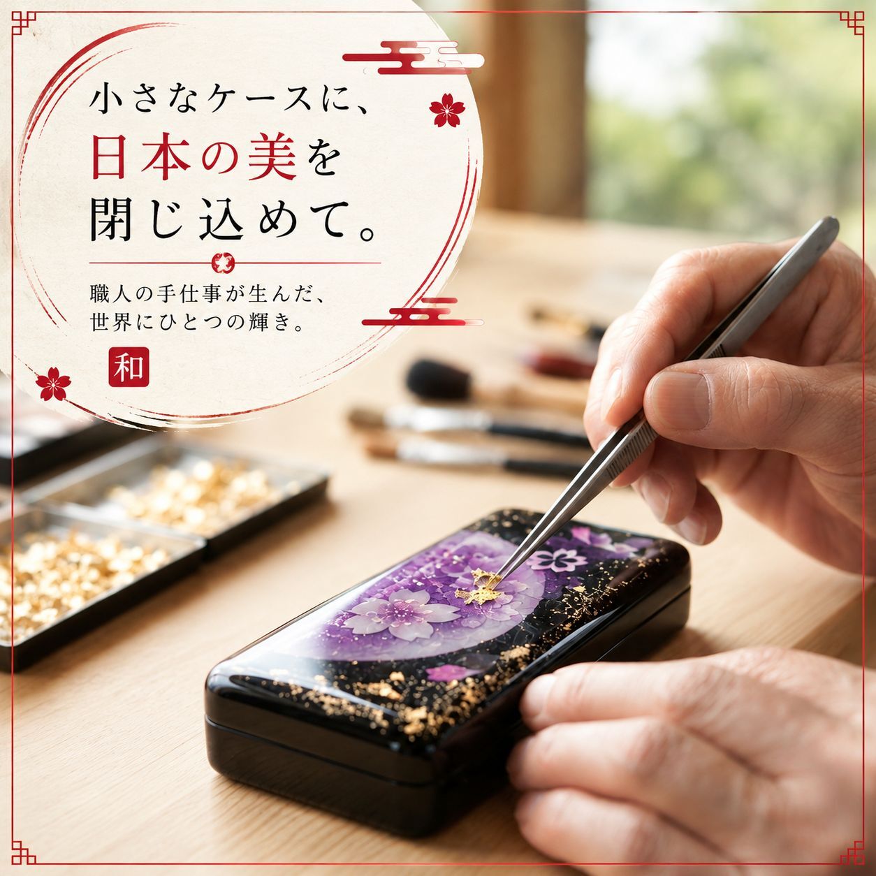 職人の手作り！和柄ペアFRISKケース「絵」フリスク タブレット ミント 名入れ 職人 手作り ハンドメイド 送料無料 伝統工芸 桜 和モダン 和柄 和風 和雑貨 ギフト プレゼント 贈り物