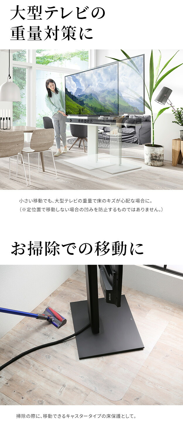 WALL V2 CASTER/V5/A2対応キャスターモデル用床保護マット スクエアタイプ(Lサイズ) テレビ台 テレビスタンド 部品 パーツ フローリング 床保護パネル 床 シート 傷防止 キズ防止 汚れ防止 保護 WALLオプション 追加オプション 新生活