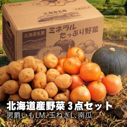 【出荷時期10/1頃～11/30頃まで(受付11/20終了)】北海道野菜3点セット（送料無料 プレゼント グルメ 贈り物  御祝 内祝い 景品 賞品 ご褒美 誕生日 出産祝い 結婚 上司 男 女 友達 新築 引越 送別会 定年 退職祝い 還暦  産地直送 じゃがいも ジャガイモ 男爵イモ たまねぎ タマネギ ギフト お歳暮 寒中見舞い）