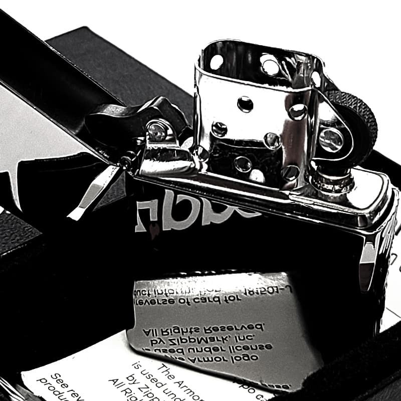 ZIPPO アーマー 三面彫刻 ストリームエングレーブ ブラックニッケルミラー ジッポ ライター 両面加工 シャインレイカット アラベスク 黒 おしゃれ 重厚 高級 メンズ かっこいい ギフト プレゼント