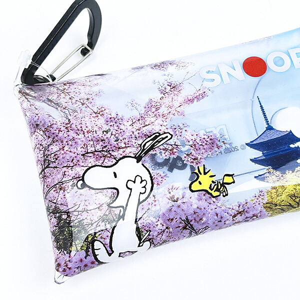 スヌーピー クリアマルチケース(S) 桜と五重塔 SNOOPY