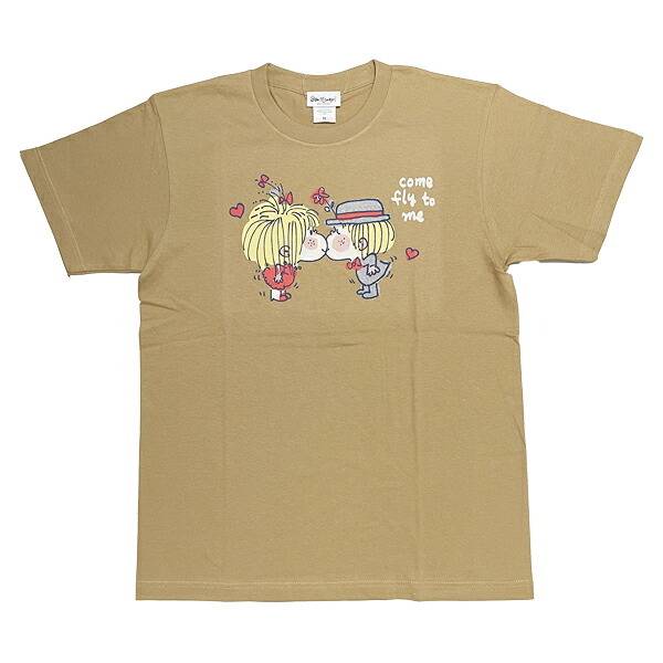水森亜土 カラーTシャツ(M) キス ベージュ アパレル 送料込み