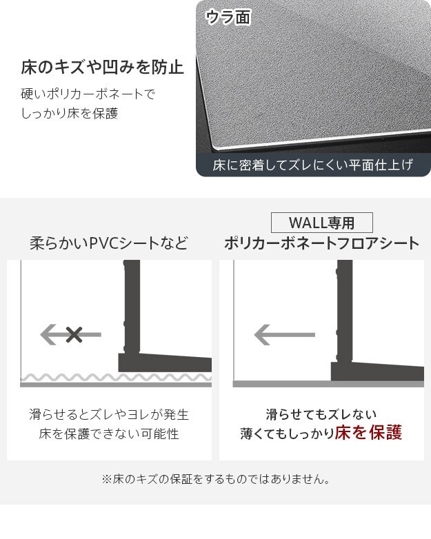 WALLインテリアテレビスタンドV3ハイタイプ専用 ポリカーボネートフロアシート テレビ台 テレビスタンド 部品 パーツ フローリング 床保護パネル 床 シート 傷防止 キズ防止 汚れ防止 保護 WALLオプション 新生活
