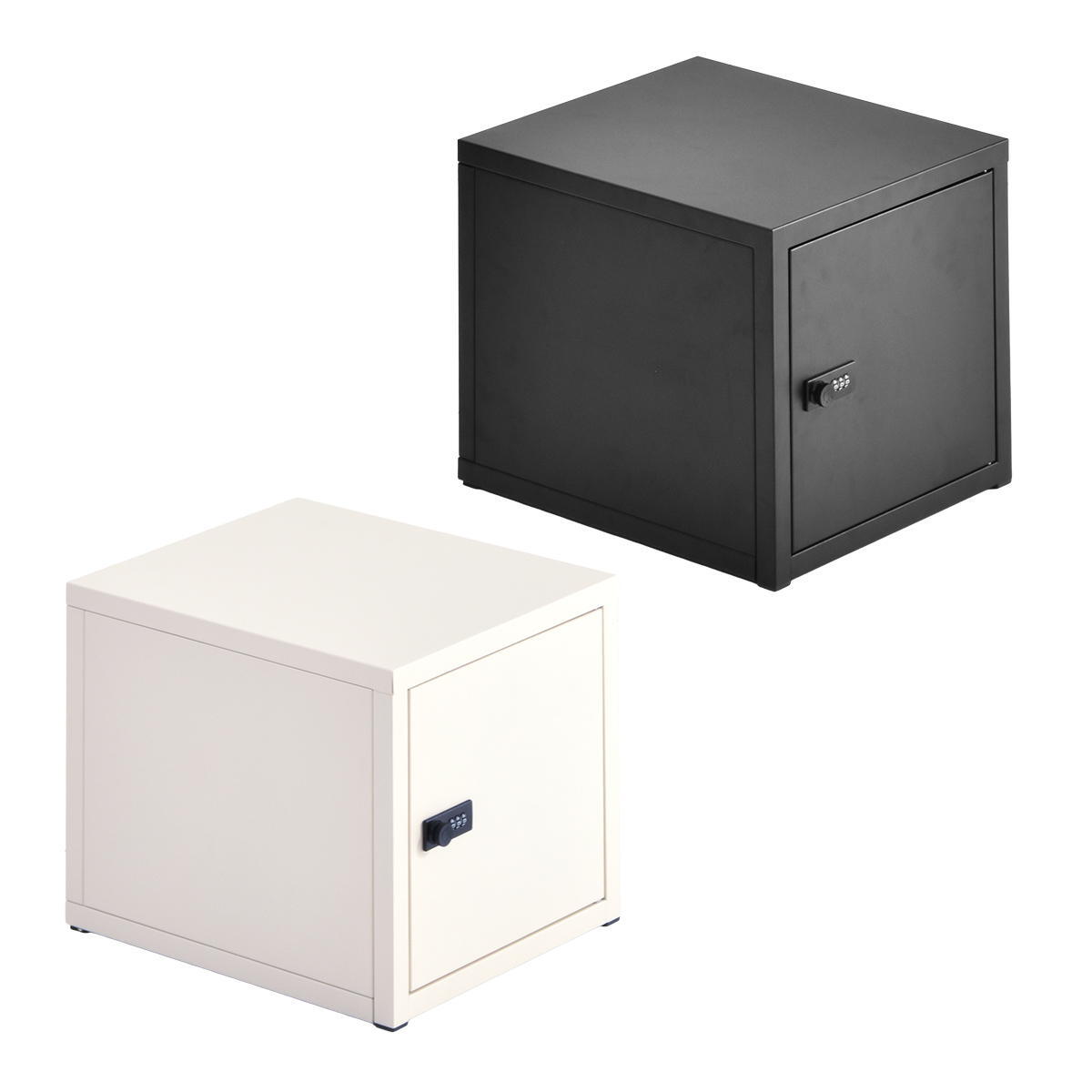 ロック付き収納 レクタンボックスS ONLS0393 ダイヤルロックキー付き 幅30cm 奥行36cm 高さ30cm リビング収納 韓国スタイル カジュアル 角型 スチール 鍵付き収納 鍵付きロッカー パーソナル収納 書類収納 小物整理 オフィ