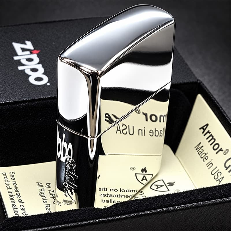 ZIPPO アーマー ジッポ ライター シルバー サイドロゴ入り 鏡面 ミラー仕上げ 金タンク ギフト かっこいい シンプル おしゃれ メンズ プレゼント