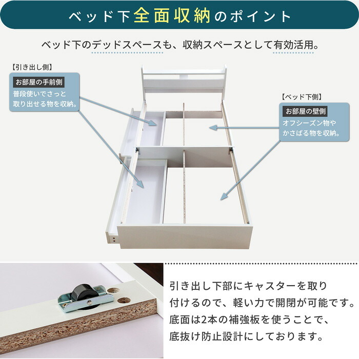 ベッド 寝具 フレームのみ 棚付き 引き出し収納 ショート ポケットコイルマットレス付き ショート丈ショート丈シングル 収納 ベット 収納付き 引出し収納付き ヘッドボード付き 2口コンセント付き 配線通し付き セミシングル