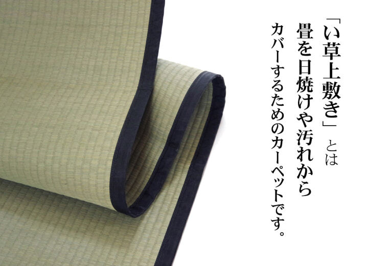 夏ラグ 夏用カーペット 純国産 い草 上敷き カーペット 麻綿織 『清正』 江戸間3畳(約176×261cm） 熊本県八代産イ草使用